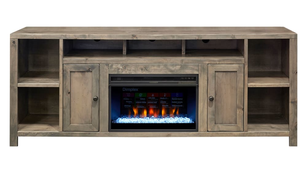 tv console with fireplace